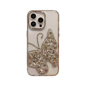 Coque de téléphone de luxe 3D papillon en strass pour <span class=keywords><strong>iPhone</strong></span> 17 Pro Max, style coréen, design personnalisé pour femmes, compatible <span class=keywords><strong>iPhone</strong></span> 16 15 14 Plus - Product Image 6