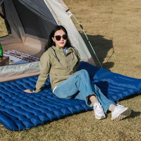 Matelas Gonflable à Pompe à Pied Plus Large Plus Épais Plus Long Léger 9 cm d'Épaisseur Tapis de Couchage Double en TPU pour Extérieur Tapis de Camping