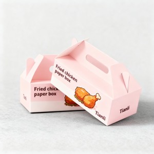 Boîtes d'emballage personnalisées biodégradables en carton alimentaire avec poignée, en forme de <span class=keywords><strong>maison</strong></span>, pour <span class=keywords><strong>poulet</strong></span> frit à emporter - Product Image 5