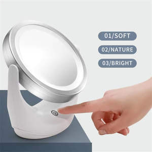 Portable Personalized LED Makeup <b>Mirror</b> 3 Light Colors Lighting Stand Desktop Rechargeable Cosmetic <b>Vanity</b> <b>Mirror</b> - Product Image 3