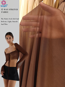 Transpirable Nylon Spandex Elástico Tono de piel <span class=keywords><strong>Tul</strong></span> Sheer 4-Way Stretch Power Net Tela de malla Ropa interior deportiva Warp Knitting Tricot - Product Image 2