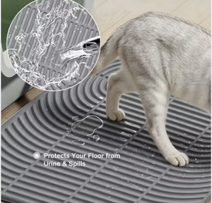 Alfombra de Goma para Gatos, Impermeable, Antideslizante, Lavable, Duradera, Fácil de Limpiar, Atrapa Arena, Anti-Salpicaduras, Alfombrilla de Limpieza para Mascotas - Product Image 5