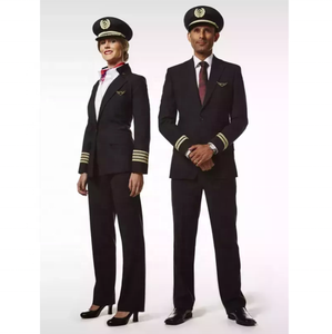 Traje <span class=keywords><strong>de</strong></span> vuelo <span class=keywords><strong>de</strong></span> diseño clásico <span class=keywords><strong>de</strong></span> Color gris <span class=keywords><strong>de</strong></span> alto grado para hombres y mujeres, uniforme <span class=keywords><strong>de</strong></span> capitán <span class=keywords><strong>de</strong></span> piloto <span class=keywords><strong>de</strong></span> aerolínea americana personalizado - Product Image 5