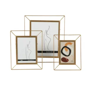 索菲恩高品质现代豪华家居装饰桌站金色金属相框