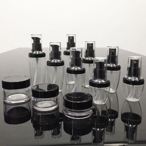 Cilindro de armazenamento vazio, boca larga, jarra de plástico transparente, cosmético com parafuso preto, venda imperdível - Product Image 5