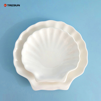Assiette à dîner en forme de coquille ensemble de salle à manger en porcelaine plat de restaurant blanc servant des assiettes à dîner personnalisées en céramique pour traiteur