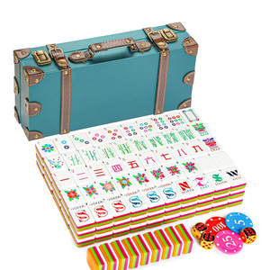 Acrylic American <b>mahjong</b> tiles USA font western <b>mahjong</b> tiles household entertainment game <b>set</b> - Product Image 1