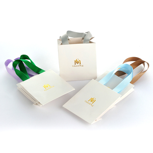 GLAMPKG Luxury <b>Drawstring</b> Dust Cotton Canvas Linen Jewelry Packaging Gift Exquisite Ribbon Handle Paper Bag With Custom Logo - Product Image 6