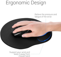 Tapis de souris ergonomique blanc, noir, pour Gamer, avec coussin de Gel, soutien de poignet pour clavier et tapis de souris