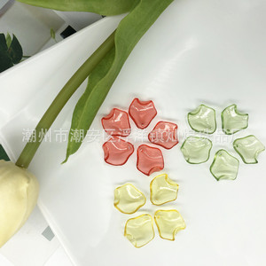 Pendentifs en pétales d'acrylique pour accessoires de cheveux, breloques unisexes, perles dispersées en forme de fleur, origine Chaozhou - Product Image 4
