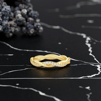 Bague de fiançailles en argent 925 avec moissanite ronde de 1,3 mm de couleur D, design torsadé, éternité complète, bijoux de promesse pour femmes