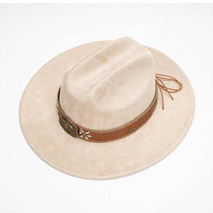 Chapeau de cowboy polyvalent en daim de style européen et américain, avec ceinture en cuir rétro décorative, idéal pour les sorties. - Product Image 4