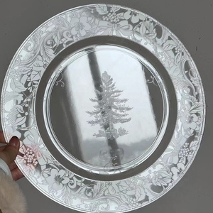 Motif d'arbre de Noël rond multicolore Estampage à chaud Imprimés uniques Ambiance de qualité supérieure Plateau à fruits Assiettes décoratives pour chargeur - Product Image 1
