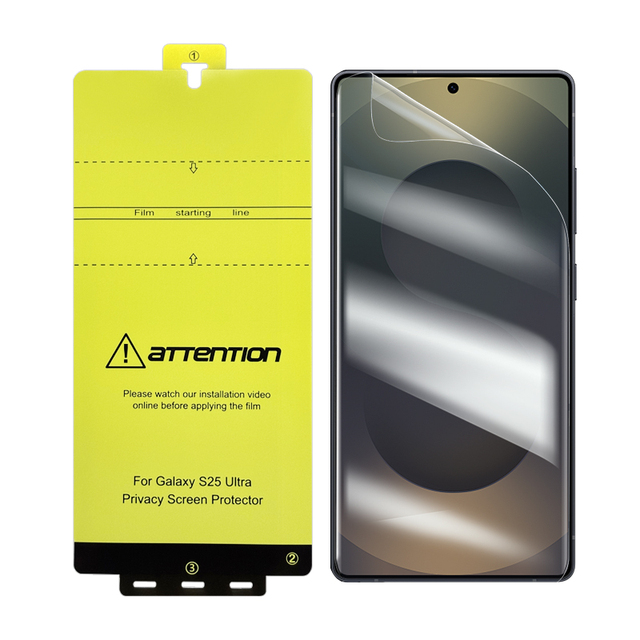 3A TPU Film HD Clear Soft Glass Hydrogel Film Self Healing Anti Spy Easy Install Privacy Screen Protector for Samsung S25 Ultra