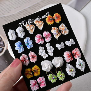 Decoraciones de Uñas de Diseño Popular, 30 Piezas/Paquete, Estilo Mixto, Adornos de Flores Acrílicas 3D para Arte de Uñas, DIY - Product Image 4