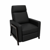 Fauteuil inclinable rembourré pour canapé simple moderne avec coussin d'assise épais et dossier Fauteuil d'appoint en bois gris pour le salon