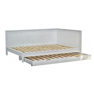 <span class=keywords><strong>Lit</strong></span> de sol <span class=keywords><strong>Montessori</strong></span> en bois blanc avec tiroirs de rangement pour enfants et tout-petits - Product Image 6