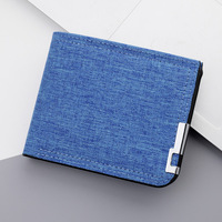 Dompet pria desain terbaru, bahan kanvas portabel Slot Multi kartu ritsleting gesper