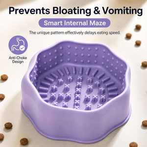 Wholesale Food Grade Silicone <b>Slow</b> <b>Feeder</b> Dog <b>Bowl</b> Anti Choking Non Slip Pet <b>Slow</b> Eating <b>Bowl</b> for Dogs <b>Cats</b> - Product Image 1