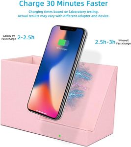 แท่นวางโทรศัพท์พร้อมที่ชาร์จไร้สาย 15W สำหรับ iPhone Samsung  พร้อมที่ใส่ปากกา  รองรับการพิมพ์โลโก้ OEM  และชาร์จเร็ว - Product Image 5