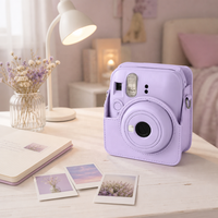 Étui pour appareil photo compact élégant et raffiné en similicuir Lerp&Elegant, fermeture à pression, Fujifilm Instax Mini 13, cadeau de luxe pour filles