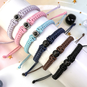 <span class=keywords><strong>Bracelet</strong></span> en pierre tissé à la main avec projection nano « Je t'aime » en 100 langues, personnalisable avec photo, breloque Stonecast - Product Image 3