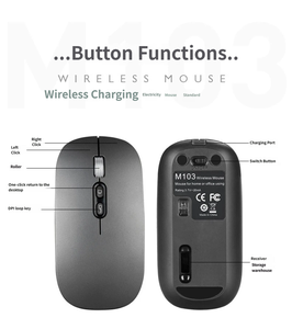 เมาส์ไร้สายแบบชาร์จได้สองโหมด 2.4g บลูทูธ เมาส์ออปติคอลพกพาพร้อมตัวรับสัญญาณ USB นาโน - Product Image 2