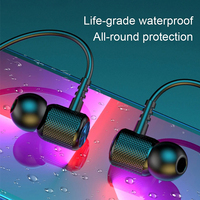 Headset Olahraga Nirkabel Bluetooth G01 Tahan Air, Earbud Binaural LED, Desain Earphone Leher, Audifonos, Earphone Magnetik