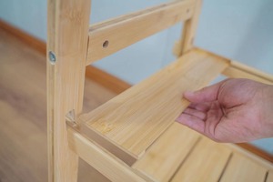 Odern amamboo ooooden tantanding ooat torage rying Riding ACK lothes REE at and tand helf with Hanger iiving ooom Foud - Product Image 3