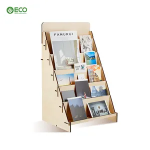 Custom Greeting Card 9 Pocket Cardboard 3 Level Personalized Counter Top Card Or Seed Display Stand Personalised Sticker Holder