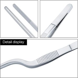 China Factory UTILITY Kulinarische Zange <span class=keywords><strong>8</strong></span> Zoll Edelstahl Offset Beschichtung Barman Sushi Chef Küchen pinzette - Product Image 6