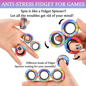 Fidget Spinner <b>Ring</b> Finger Spinner Toy Stress Relief Fidget <b>Ring</b> Toy for <b>Kids</b> Adults Anxiety Relief Daily Home Office Use - Product Image 4