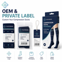Chaussettes de compression pour infirmières 20-30 mmHg, hauteur genou, motif personnalisé, compression graduée, OEM, marque privée