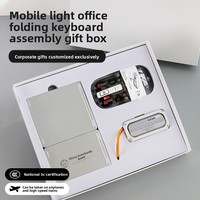 Coffret Cadeau d'Affaires Haut de Gamme avec Clavier, Souris et Batterie Externe Métalliques - Personnalisable, Style Professionnel, Cadeaux d'Entreprise pour Employés