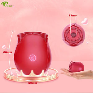 カスタムロゴ入りローズ型クリトリス吸引ラテックス100%防水刺激バイブレーター、<span class=keywords><strong>G</strong></span>スポット舌型バイブレーター、10モード振動、低騒音、USB充電式 - Product Image 3