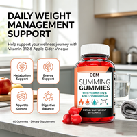 Gummies de bien-être au vinaigre de cidre de pomme OEM avec vitamine B12 pour le soutien quotidien de l'équilibre corporel, 60 unités, complément alimentaire