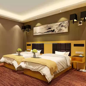 Muebles de Dormitorio de Hotel de 3 Estrellas Personalizados y Económicos, Juego Completo para Habitación Doble con Mesitas de Noche, Cabecera, Mueble para TV, Estantes y Armario - Product Image 4