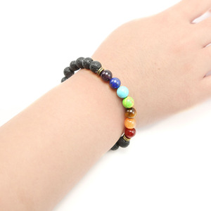 Modyle — <span class=keywords><strong>Bracelet</strong></span> des 7 chakras, en pierres de lave naturelles, pour femmes, bijou en perles, nouveauté - Product Image 6