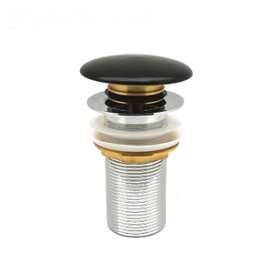 Desagüe de suelo de latón negro mate de estilo francés con sistema click-clack para lavabo 'Fancy Matt', para uso en baño y cocina - Product Image 1