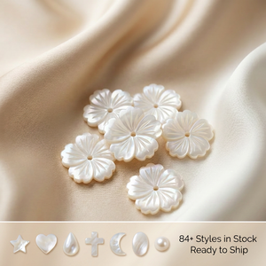 Perle di Madreperla Naturale Pronte per la Spedizione, Fiore di Conchiglia Bianco Naturale 6mm 8mm 10mm, per Orecchini e Creazione di Gioielli da Sposa, Vendita all'Ingrosso, Spedizione Rapida - Product Image 2