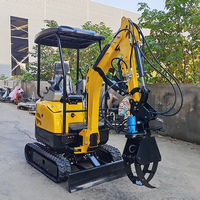 Mini-excavatrice sur chenilles de 1,5 tonne, livraison gratuite, certifiée CE EPA Euro 5, moteur diesel hydraulique, petite excavatrice