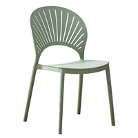 Chaises empilables d'extérieur modernes en plastique Duralife marron bleu rouge jaune sans accoudoirs PP