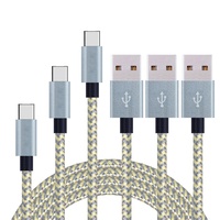 Câble USB tressé en nylon avec logo personnalisé, type C, micro USB, câble de charge rapide et de données pour téléphone portable