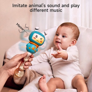 Tumama enfants enregistrement éducatif en plastique lapin main cloche bébé <span class=keywords><strong>hochet</strong></span> sommeil apaisant anneau de dentition hochets musicaux jouet avec lumières - Product Image 5