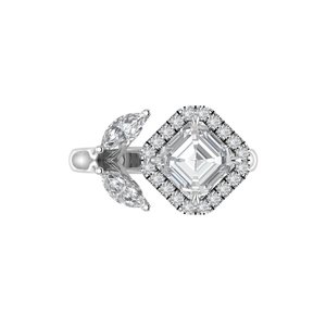 แหวนเพชรทรง Asscher แบบ Lab Grown ทอง 9 กะรัต, 14 กะรัต, 18 กะรัต สำหรับแหวนหมั้นผู้หญิง - Product Image 3