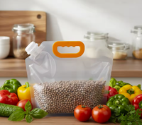 Poche souple portable et durable en plastique transparent avec bec verseur et poignée pour eau potable, liquides et boissons (1,5L, 2,5L, 5L)