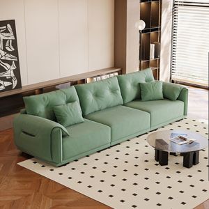 Modern Minimalist Three Seater Fabric <b>Sofa</b> Tufted Design Straight Shape Living Room <b>Sofa</b> Flocking Finish <b>Foam</b> Filling - Product Image 2