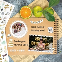 Feuille d'autocollants holographiques personnalisés pour anniversaire, découpés au laser, pailletés, pour la décoration de carnets, de scrapbooking et de journalisation