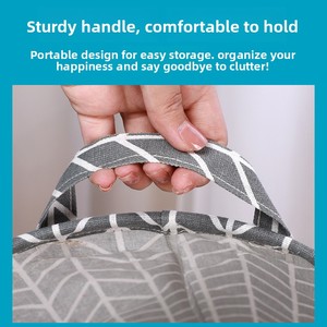 Cesto de Ropa Cilíndrico Grande para el Hogar, de Tela, con Forro de Algodón y Lino, Plegable e Impermeable, para Almacenamiento de Juguetes - Product Image 4