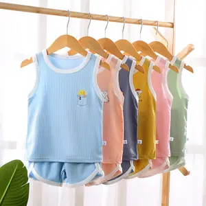 Ensemble de vêtements d'été pour bébé, tenue 2 pièces avec gilet sans manches et short